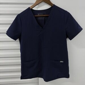 FIGS Casma Scrub Top Womens Small Navy Blue FW1100 Medical Uniform
